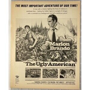 The Ugly American" Movie Ad Circa 1963 Marlon Brando-Sandra Church-Eiji Okada